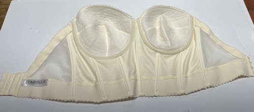 Dominique Strapless Bustier 36DD Underwire Longline Ivory Bra Wedding Bride Wear - Picture 6 of 10