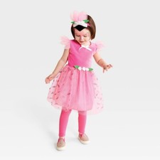 Toddler Pink Flamingo Halloween Costume Dress with Headpiece - 2T-3T 1386