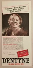 1936 Print Ad Dentyne Chewing Gum Pretty Lady with White Tooth Smile