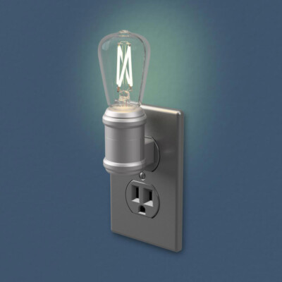 Vintage Edison Aged Nickel LED Night Light