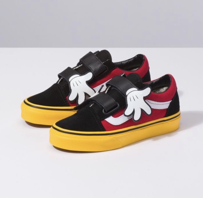 black and red velcro vans