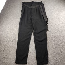 Sezane Trousers Black Pleated High Rise Size 36 Women's Office Career