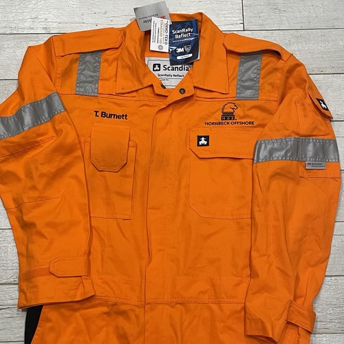 Scandia Coveralls Mens Large Orange ScanRally Reflect Hornbeck Offshore Safety