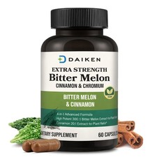 DAIKEN Bitter Melon with Cinnamon & Chromium, Glucose Support, 60 Caps