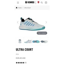 K-Swiss Ultra Court Mens Tennis Shoes Blue White 04405-963-M Size 9
