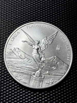 #ad 2023 Mexico 1 oz Silver Libertad .999 BU Onza Plata Pura Mexican Coin $99.99