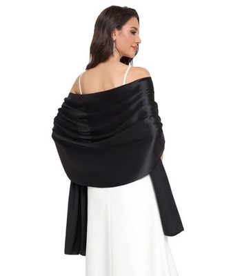 silk shawl for evening dress Agnes Organza 3/4 Sleeve Shawl Wrap Navy / L main image 1
