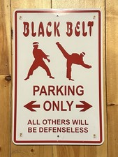 18"x12” Black Belt Parking Only Metal Sign - Indoor/Outdoor Made In USA
