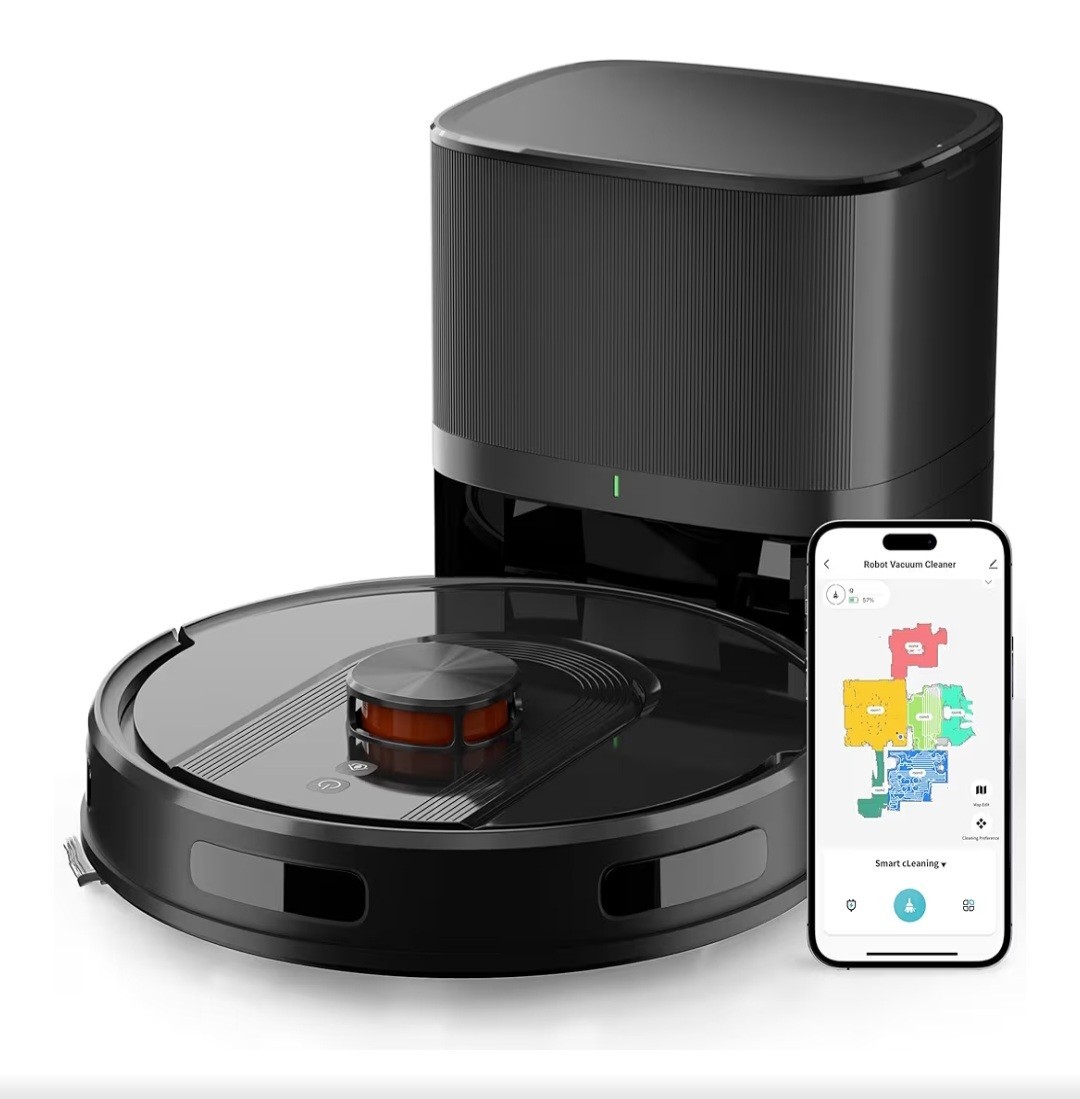 Robot Vacuum and Mop Combo with Self-Emptying, Customizable Map Cleaning with...-image