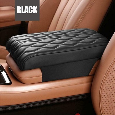 Black Accessories PU Leather Car Center Console Armrest Cushion Mat Pad Cover #a