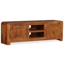 Image of Solid Wood TV Cabinet with Honey Finish 120x30x40 cm Wooden Stand vidaXL