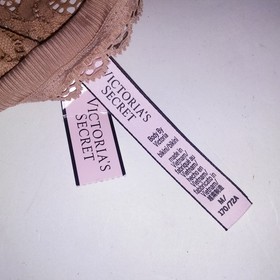 Victoria Secret Bra Set 36C Push Up Without Padding Medium Panty Beige Solid New
