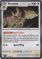 Noctowl 115/142 Stellar Crown Holo Rare