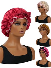 1PC Double Layer Satin Elastic Fabric Long Strap Bonnet Both Sides Usable Sleepi