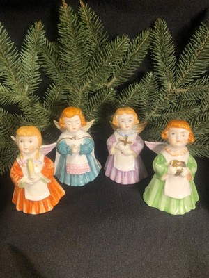 Vintage Christmas~ Porcelain Angel Figurines~ Acme China~ Set of 4~ Japan