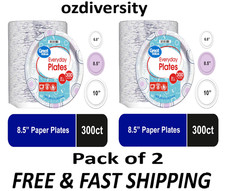 Great Value Everyday Disposable Paper Plates,8.5-inch, 300 Count each--Pack of 2