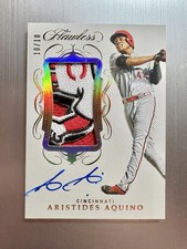 Aristides Aquino 2020 Panini Flawless Rookie Logo Patch Auto #’d 10/10 Reds Rc