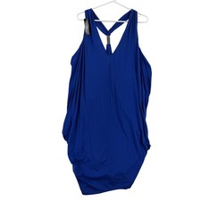 RLX Ralph Lauren Dress Womens Small Blue Pima Cotton Draped Trapeze Knee Length