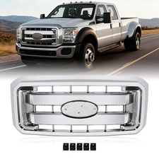 Front Upper Grille Chrome Fit For Ford 2011-2016 F250 F350 F450 F550 Super Duty