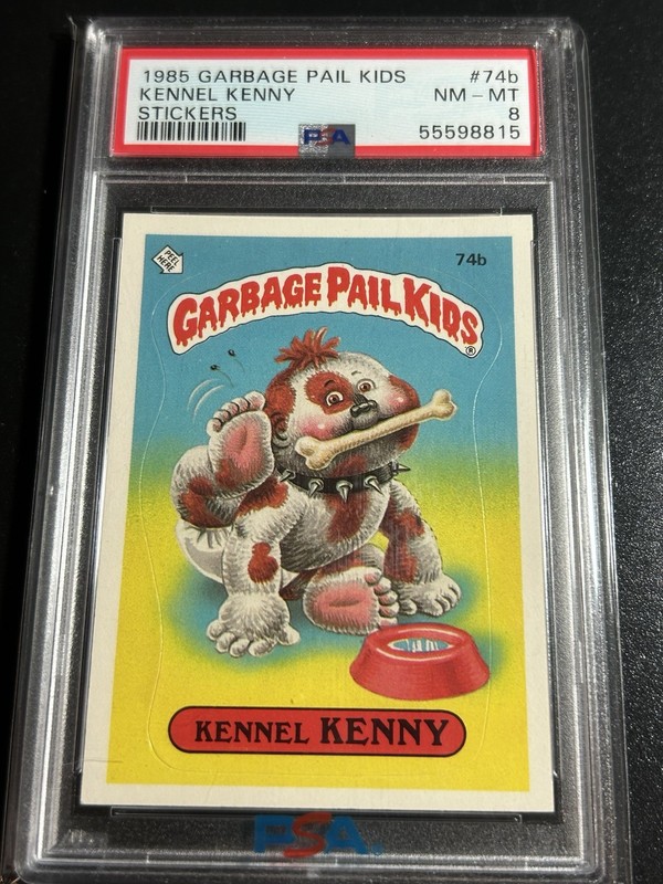 1985 Topps Garbage Pail Kids Series 2 OS2 74b Kennel Kenny PSA 8 NM - MINT GPK