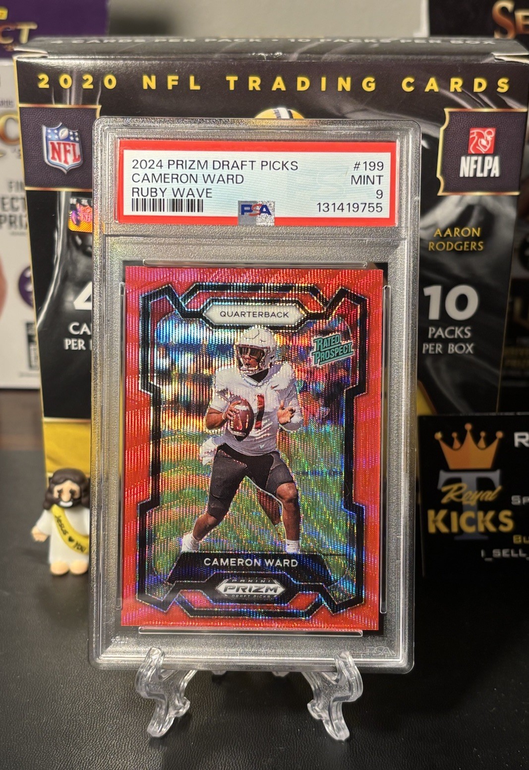 CAM WARD Ruby WAVE Prizm PSA 9 2024 PANINI PRIZM DRAFT PICKS Rookie #199 CAMERON