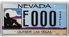 *SAMPLE SALE*  Nevada OUTSIDE LAS VEGAS Sample License Plate