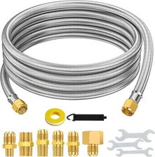 12ft Propane Hose Extension for Appliances Equipped 12 Feet, Silver 