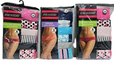 2 Joe Boxer Hipster 1 Low Rise  panties underwear  women S /Sz.6Pcs Ea