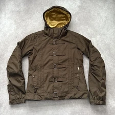 Burton Jacket Womens XS Brown Hooded Buckle Front Snowboard Ski Winter Parka