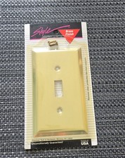 Vtg Style American Tack Brass Finish Toggle Switch Plate Cover Made In USA