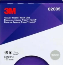 3M 02085 Trizact 2085 6"- 3000 grit Hookit Foam Discs.⭐NEW BOX. Ships Next Day‼️