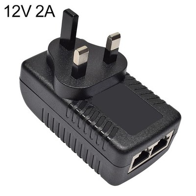 12V 2A Wireless Router POE Netzteil mit LAD-Anschluss UK-Stecker, feuerfestes Gehäuse