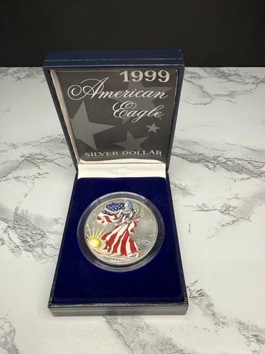 1999 $1 1oz American Silver Eagle - Colorized - Mint State - Uncirculated BU