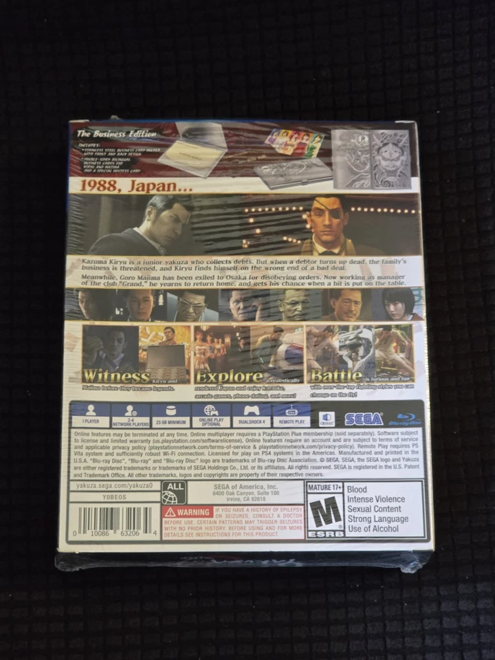 YAKUZA ZERO: THE BUSINESS LAUNCH EDITION - Factory Sealed SONY PS4 New 0 - Image 3 of 4