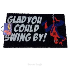 Marvel Spider-man 17" x 29" Doormat  Glad You Could Swing By! New 