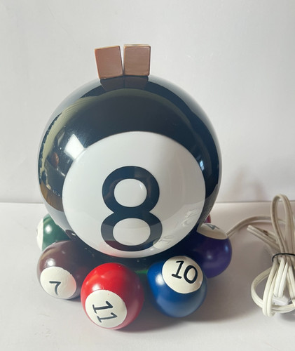 Vintage 8 Ball Billiards Table Lamp Pool Ball Light Man Cave Bar Game Room Decor