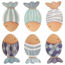  6 Pcs Pesci Del Legno Scultura in Decorazione Della Parete Di Pesce