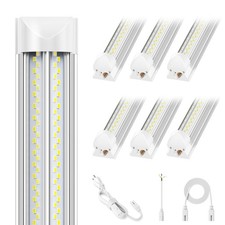 6 Pack 100w 8ft Led Shop Light, Super Bright 15000lm 5000k V Shape 8' Led Sho...