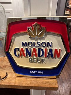 Vintage Molson Canadian Beer 3D Bar Sign Since 1786 Plastic Wall Advertising