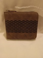 Men's Business Retro Short Wallet Multi Card Slots, Leather, Zipper  1 