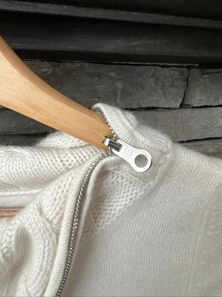 CHRISTOPHER FISCHER Mujer S 100% Cachemira Cable Acanalado Tejido Cuello Suéter Foto 3 de 4