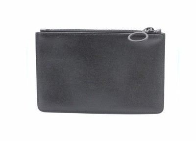 OFF-WHITE DAMEN CLUTCH FLACH MINI TASCHE LEDER SCHWARZ UVP 375£ AD