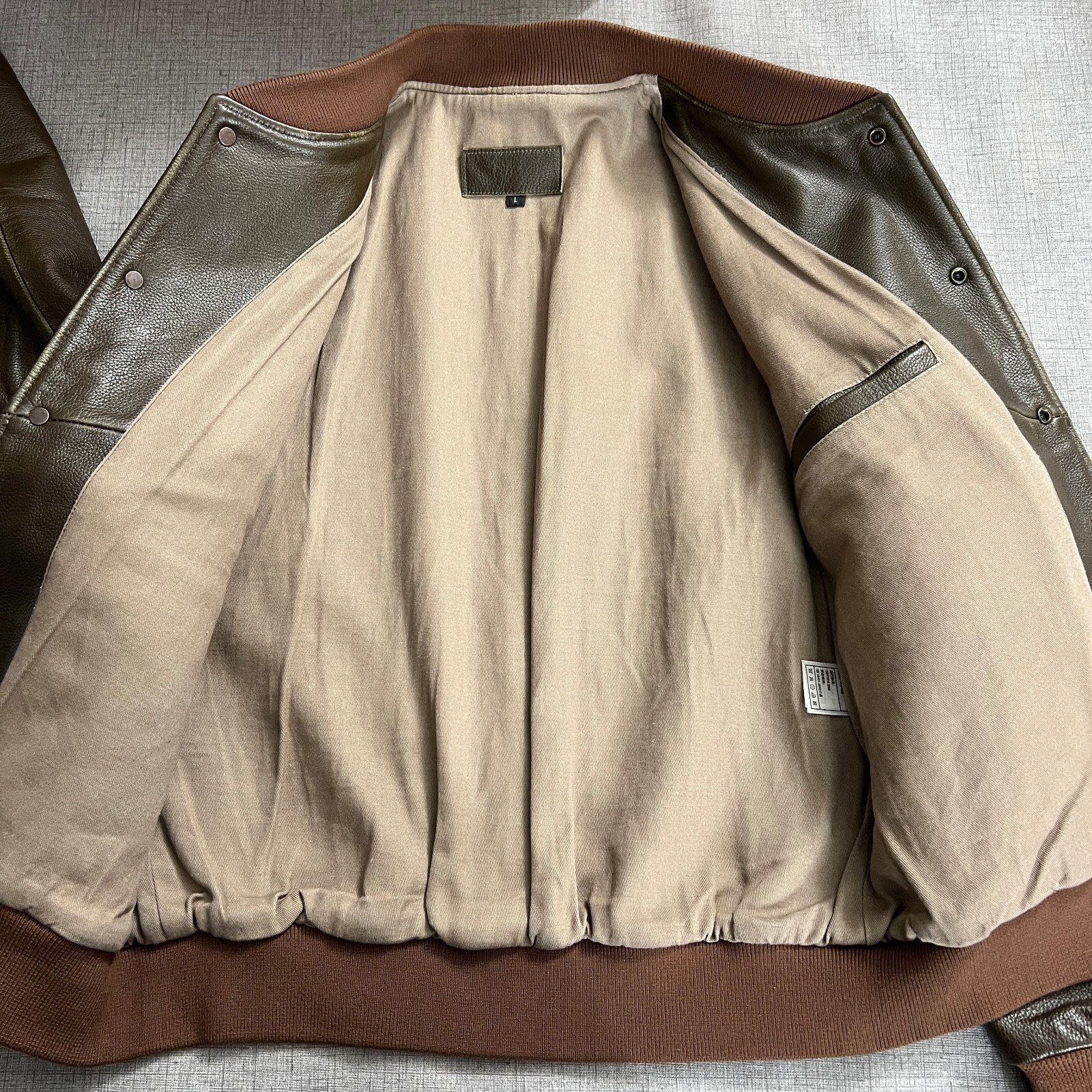 RRL Ralph Lauren Men's Brown Cowhide Leather Bomber Jacket Sample image 7