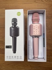 Aokeo Wireless Karaoke Bluetooth Microphone 3 in1 Handheld Mic Adults Kids PINK