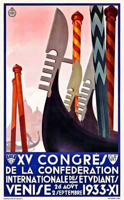 Poster Italienische Eisenbahn - XV Kongress Internationale Konföderation Student