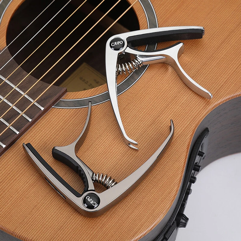 Capo de guitare, TANMUS 3in1 Capodastre en métal zinc pour guitares  acoustiques et électriques (avec porte-médiator