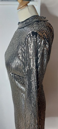 New Mint Velvet Silver Sequin Shift Dress Size 8 Christmas Occasion Defect - Picture 9 of 9
