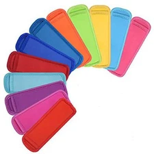 12 Pcs Reusable Ice Popsicle Holder Bags Ice Pop Sleeves for Frozen Treats