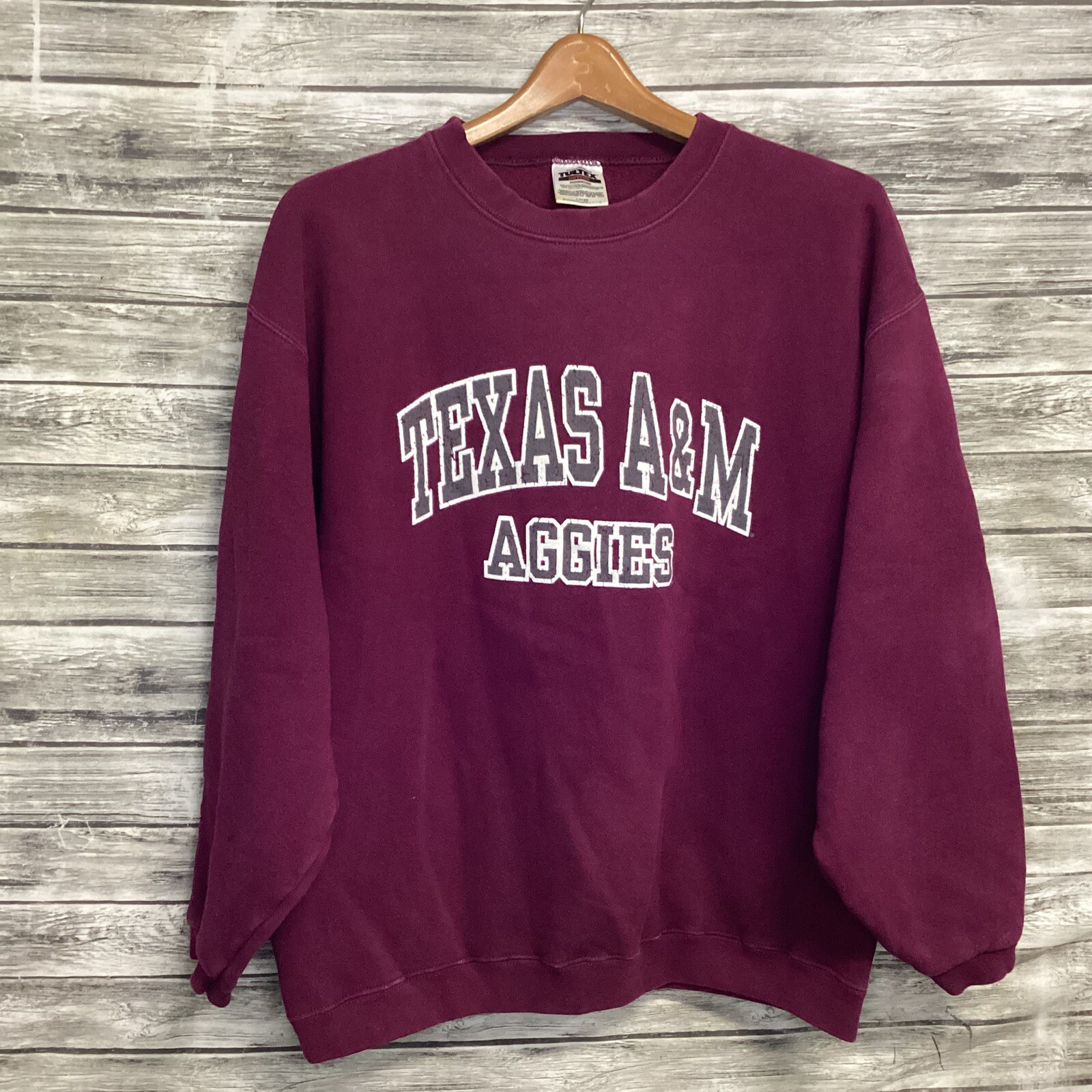 Vintage Texas A&M Aggies Sweatshirt Mens Large Maroon TULTEX NCAA Football 90s