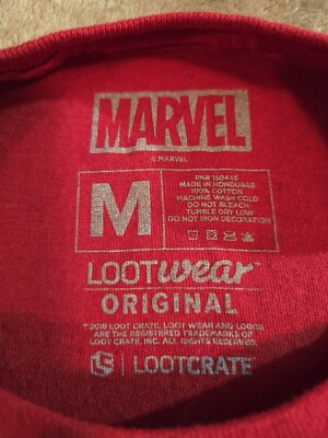 Marvel Deadpool Men's T-Shirt Size Medium Red Pico Boo Taco